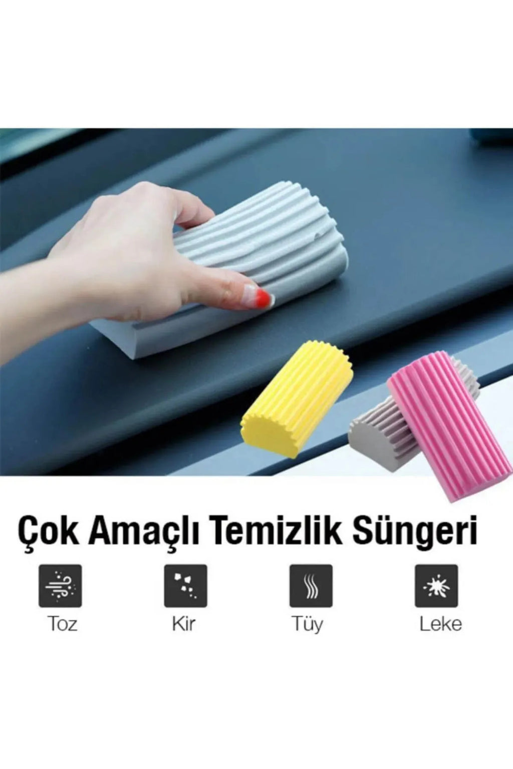 3'lü Çok Amaçlı Araç Temizlik Ve Bulaşık Süngeri