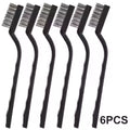 6pc set Small Wire Brushes Cleaning Brushes For Mechanical Part Derusting Remove Paint Accessories 17cmx1cm Stainless Steel Wire